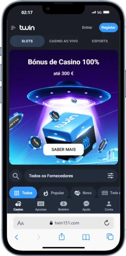 Sítio Web oficial Sítio Web oficial do Twin Casino